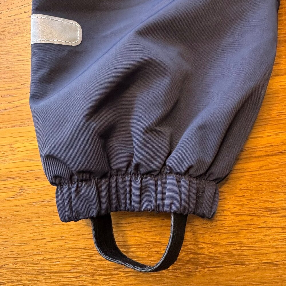 POLARN O. PYRET Waterproof Bib Overalls Baby 9-12 Mos 80 Blue Shell Rain Pants - Picture 5 of 8